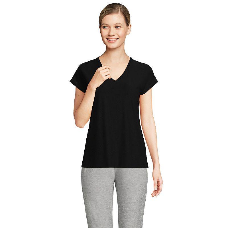 Womens Lands End Short Sleeve Performance Tee Red Geo Product Image