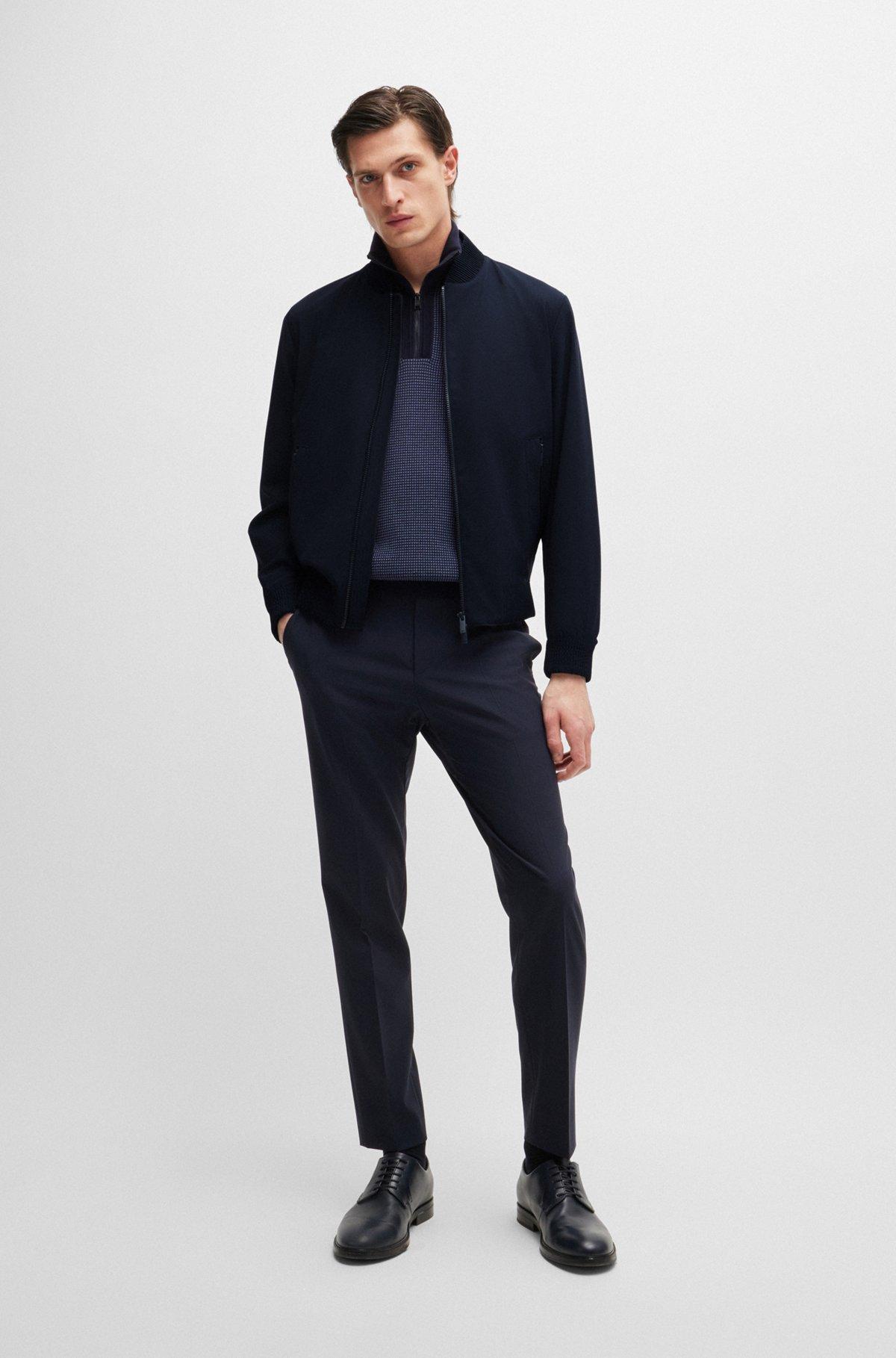 Slim-fit blouson jacket in wool blend Product Image