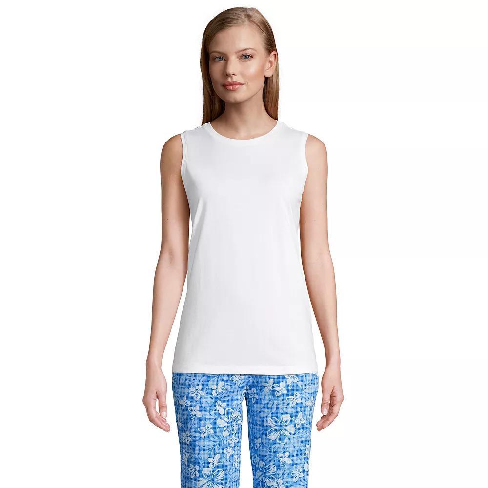 Petite Lands' End Power Performance Tunic Tank Top, Women's, Size: Medium Petite, White Product Image