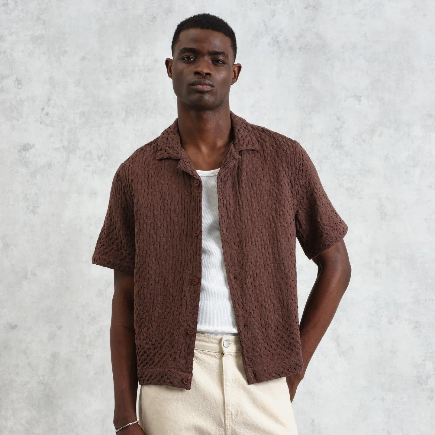 Box Dobby Lido Shirt - Brown Product Image
