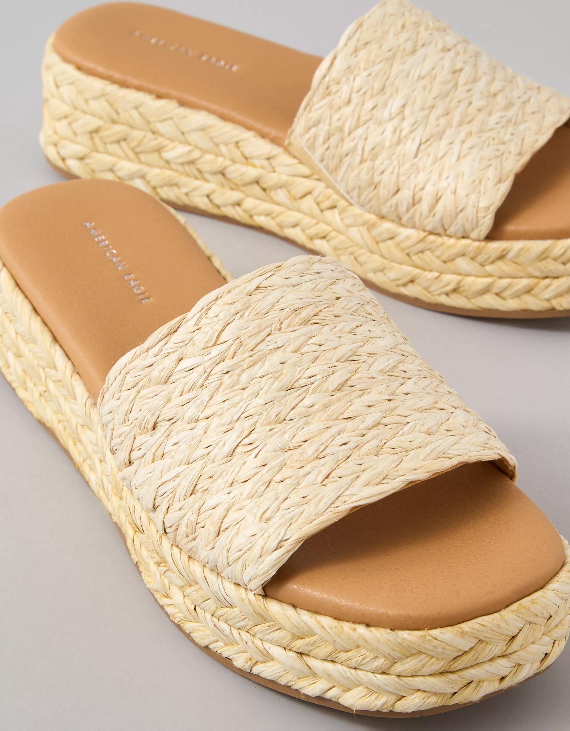 AE Raffia Espadrille Flatform Slide Sandal Product Image