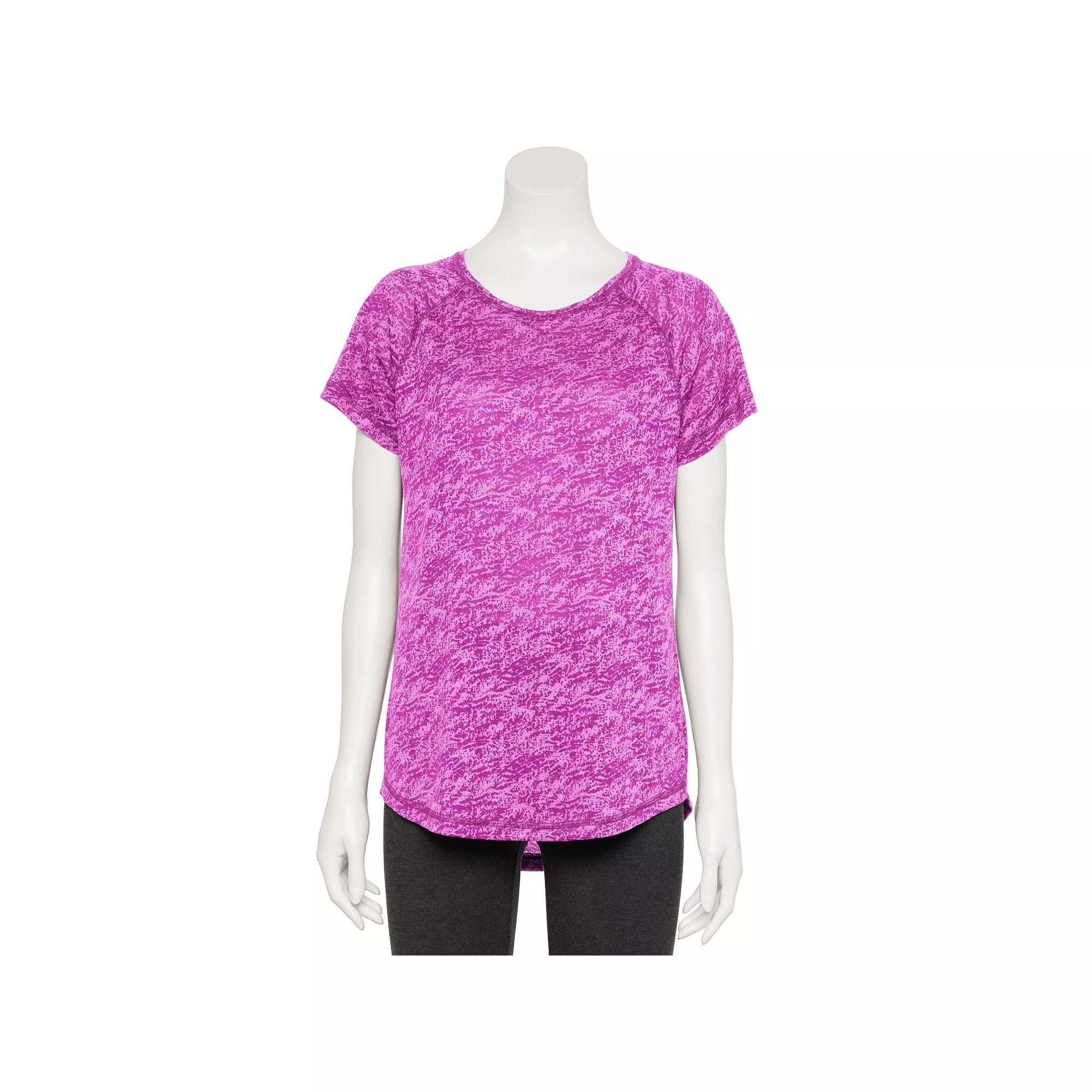 Women's Tek Gear® Adaptive Core Raglan Tee, Size: Large, Purple Burnout Product Image