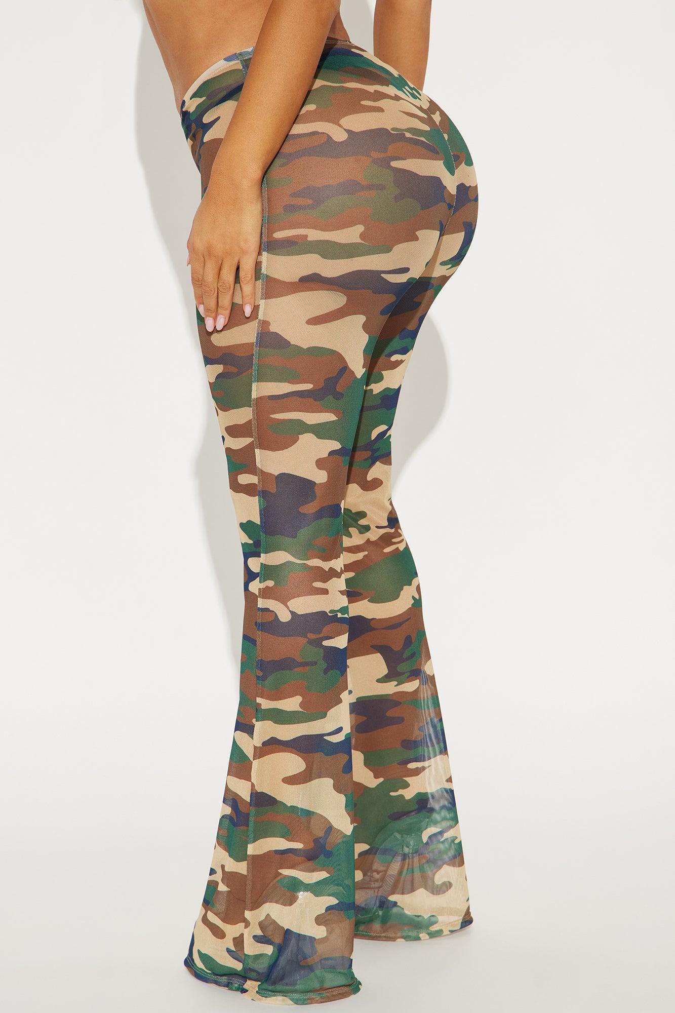 Hailey Mesh Cover Up Pants - Camouflage Product Image