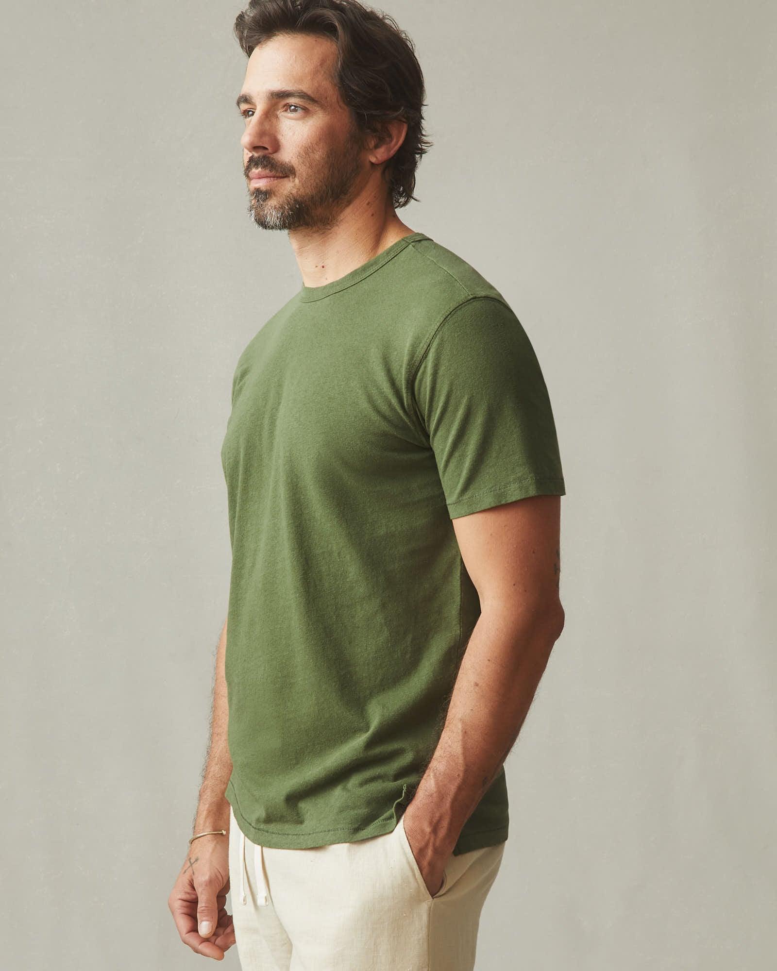 Men's Hemp Jersey Crew Tee - Chive Product Image