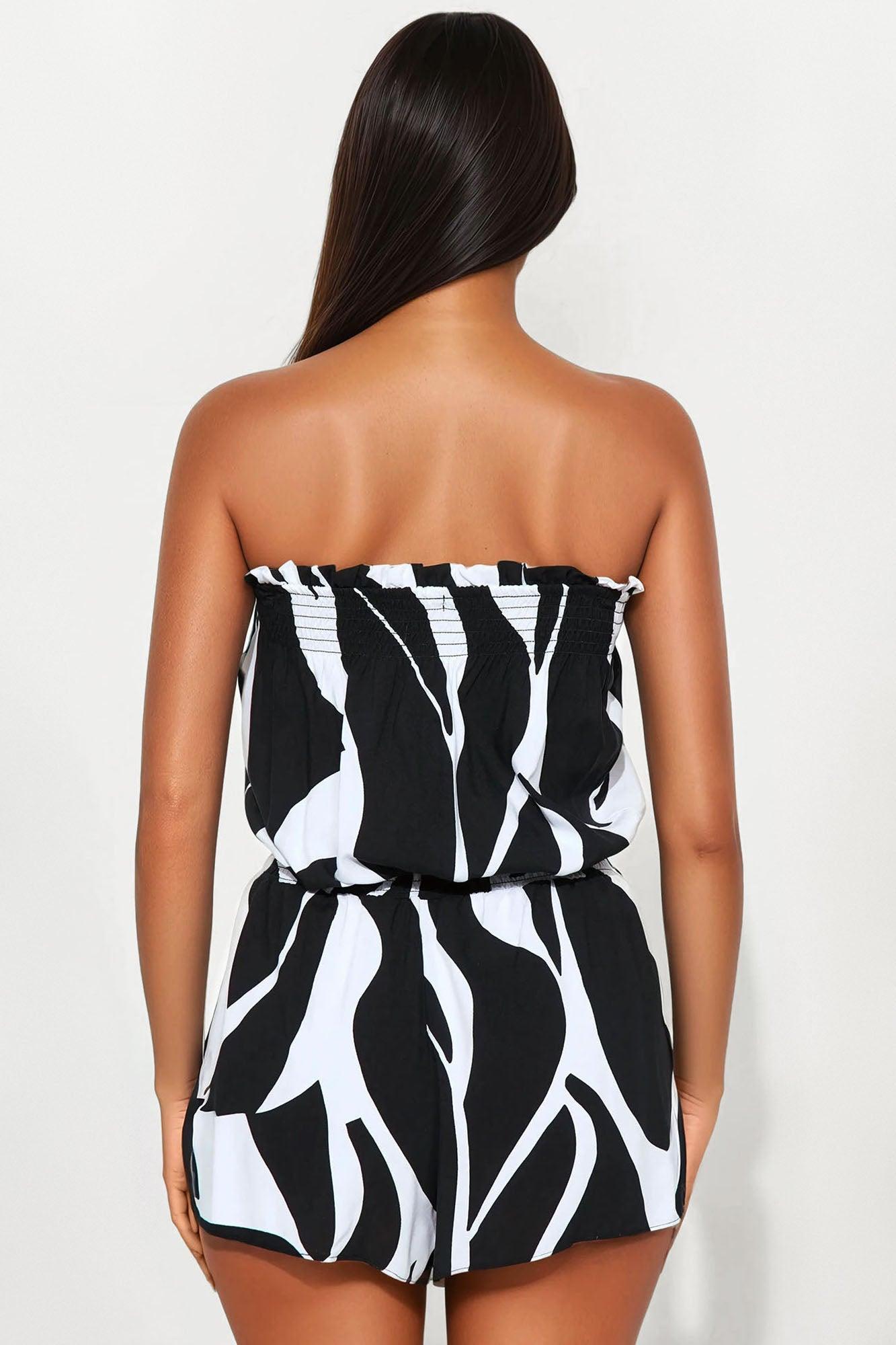 Turks And Caicos Romper - Black/White Product Image