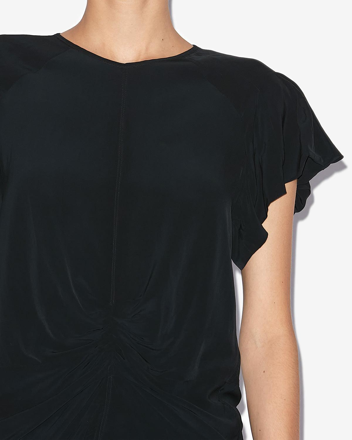 ISABEL MARANT Tullya Viscose Ruched Detail T-shirt In Black Product Image
