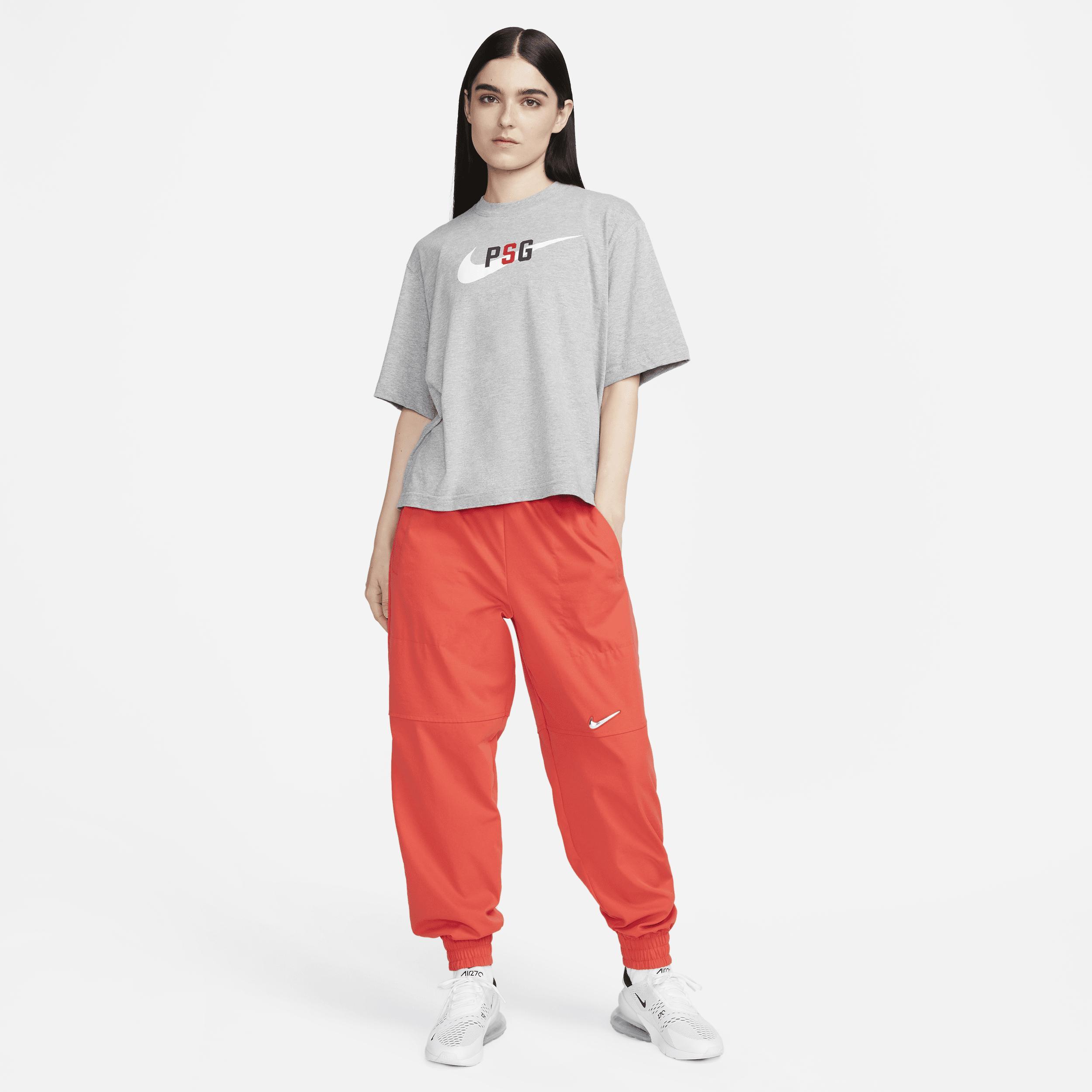 Women's Paris Saint-Germain Nike Heather Gray Swoosh T-Shirt, Size: Medium, Psg Grey Product Image