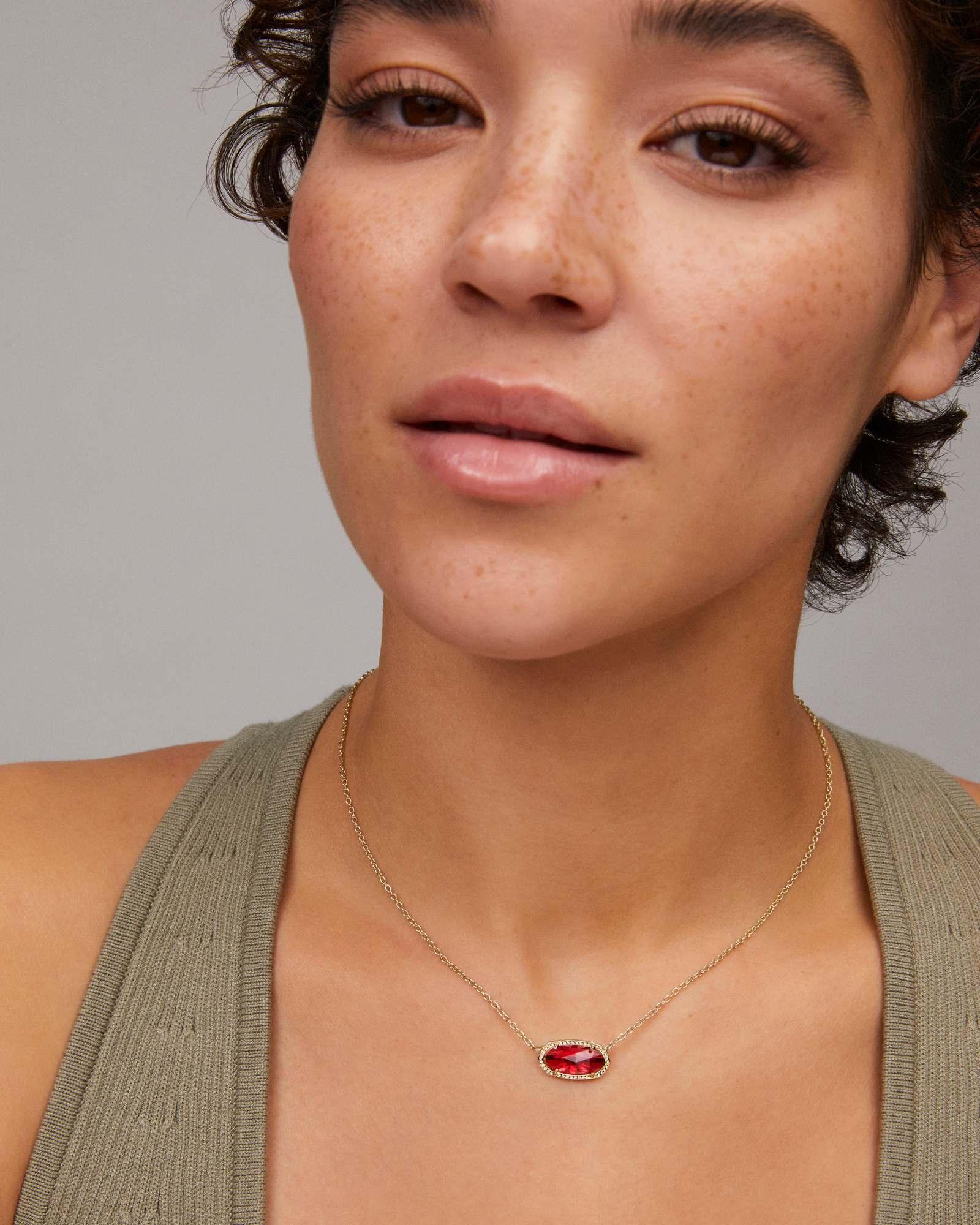 Elisa Gold Pendant Necklace in Peridot Illusion Product Image