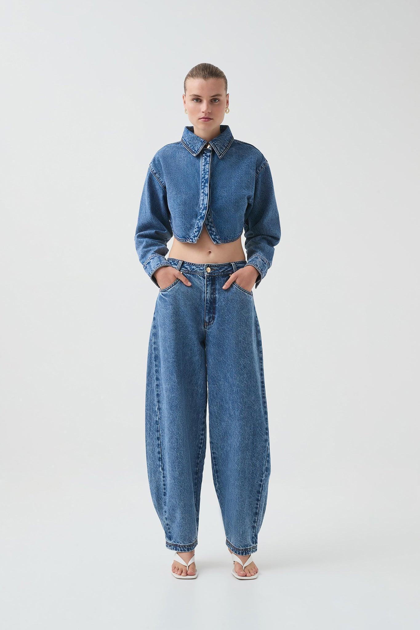 Blues Denim Barrel Jeans Product Image