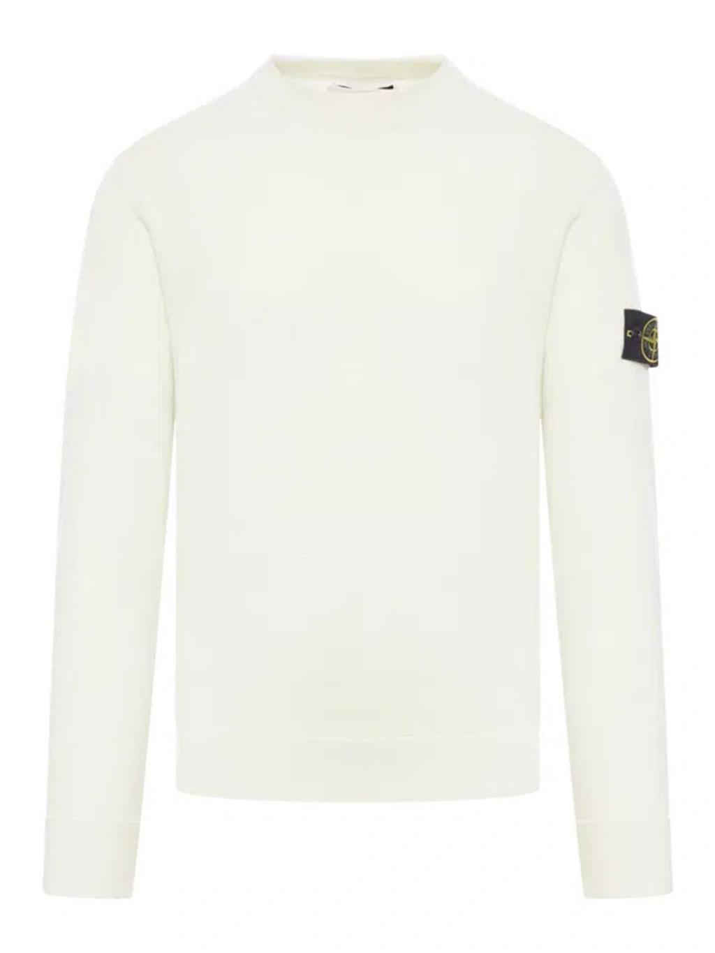 STONE ISLAND Logo Patch Crewneck Sweatshirt In Nude & Neutrals Product Image