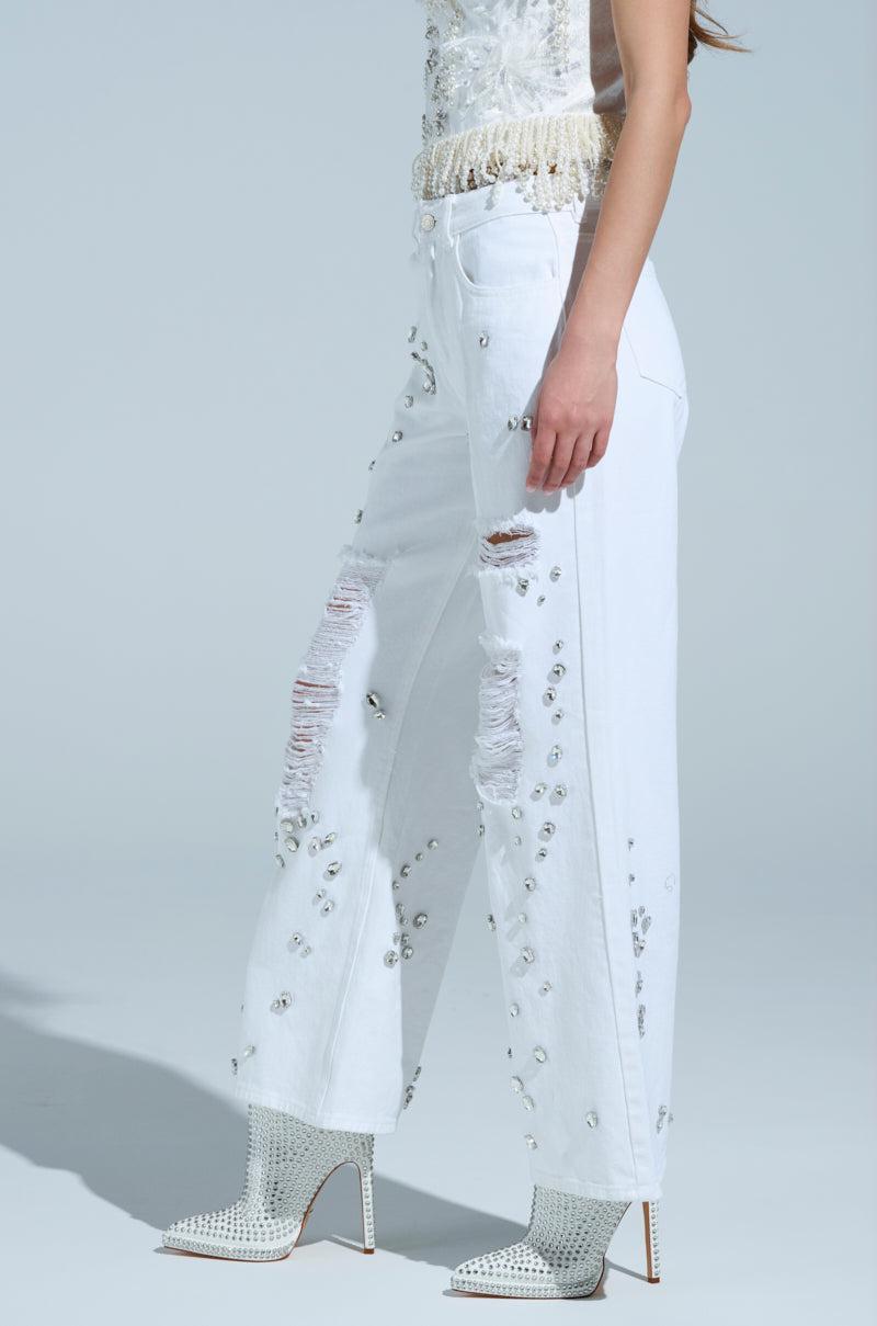 VANJA RELAXED DENIM WITH RHINESTONE Product Image