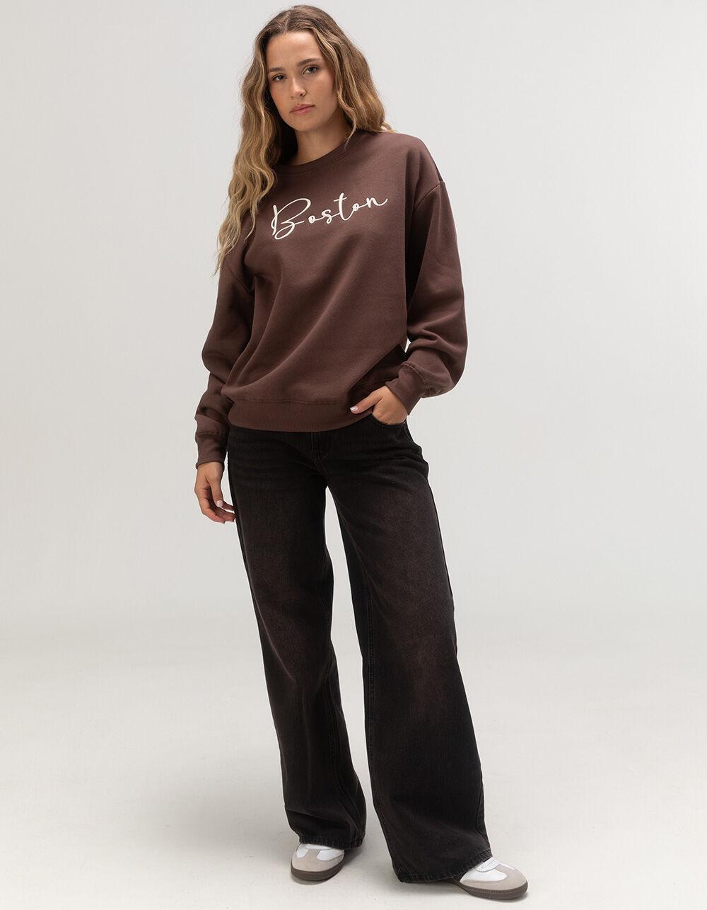 RSQ Womens Boston Crewneck Sweatshirt - BROWN Product Image