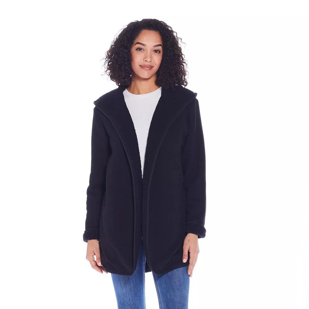 Women's Weathercast Open-Front Reversible Jacket, Size: Small, Black Product Image