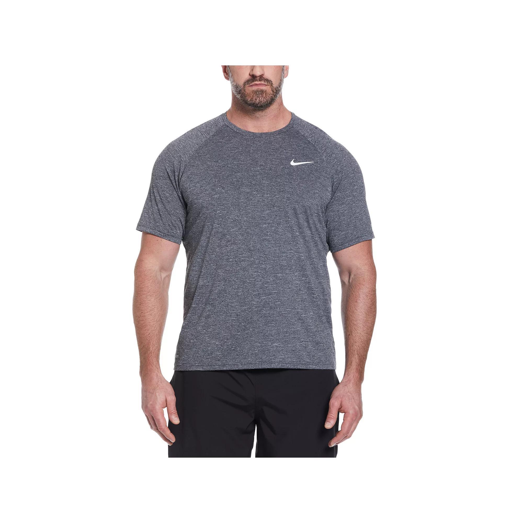 Big & Tall Nike Dri-FIT UPF 40+ Heathered Hydroguard Swim Top, Mens Product Image