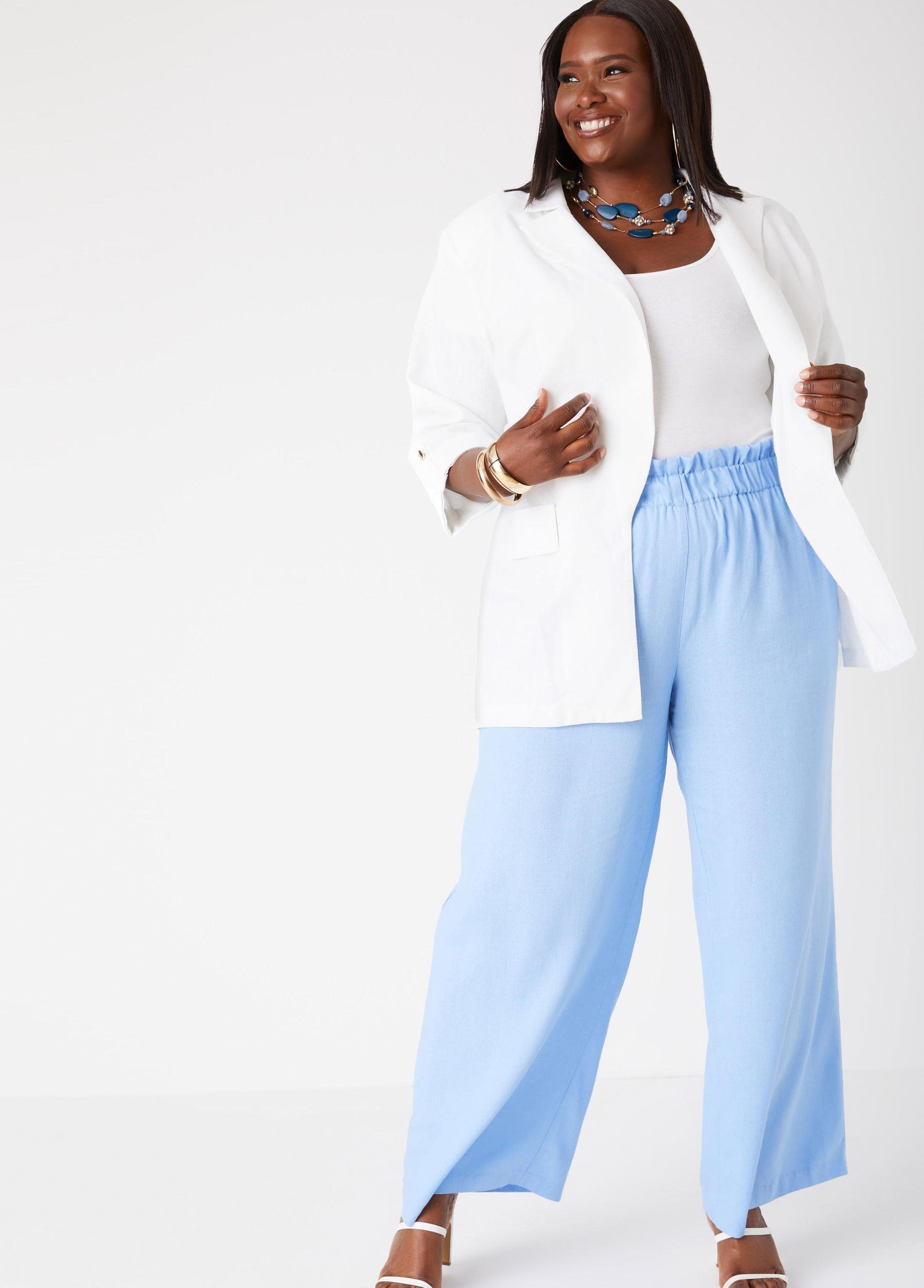 Gathered Linen Blend Pants Female Product Image