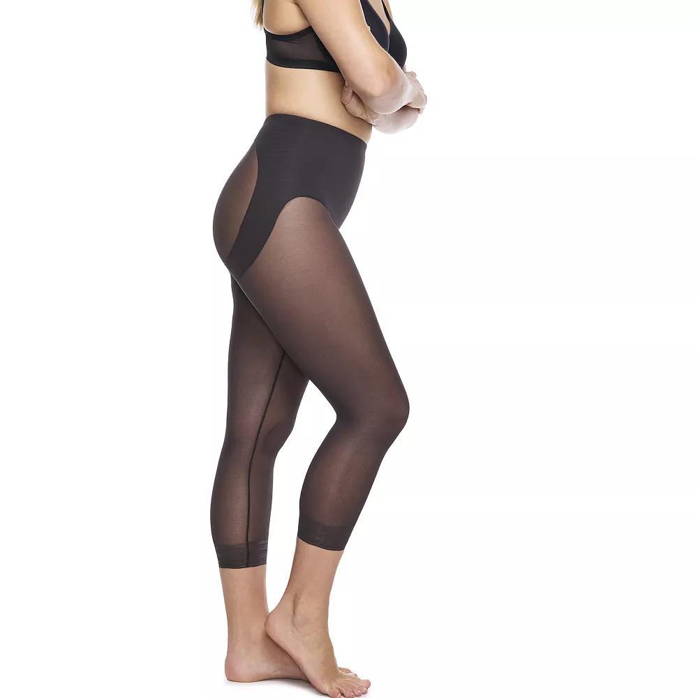 Naomi & Nicole® Firm Control Shapewear Sheer Capri Pantliner 747, Women's, Size: Large, Black Product Image