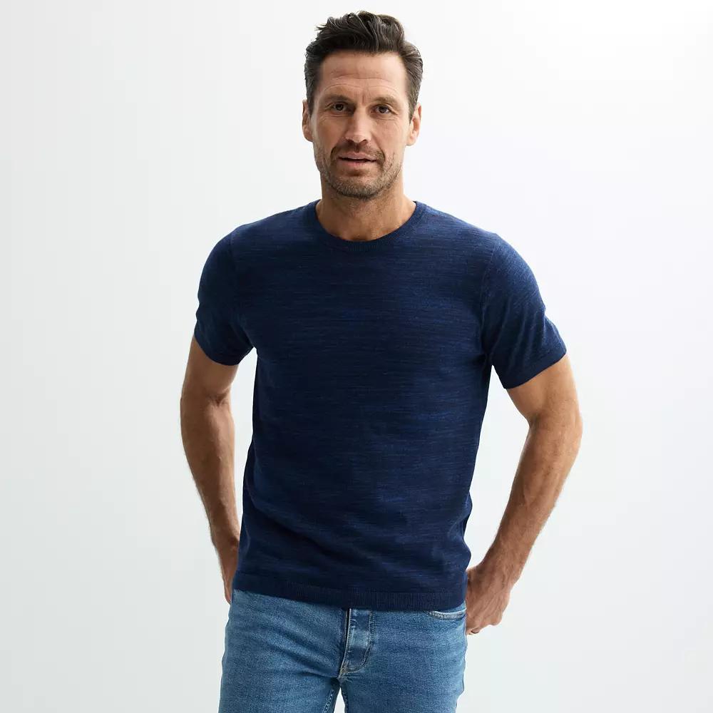 Men's Sonoma Goods For Life® Sweater Crewneck T-Shirt, Size: XXL, Navy Black Grey Product Image