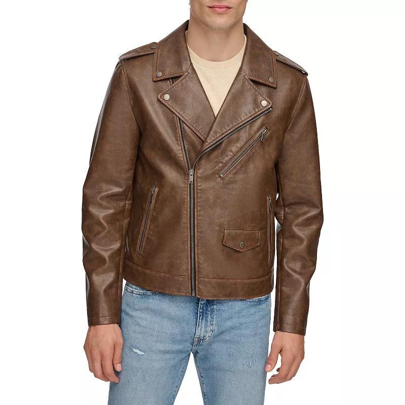 Men's Levi's® Faux Leather Moto Jacket, Size: Small, Saddle Product Image