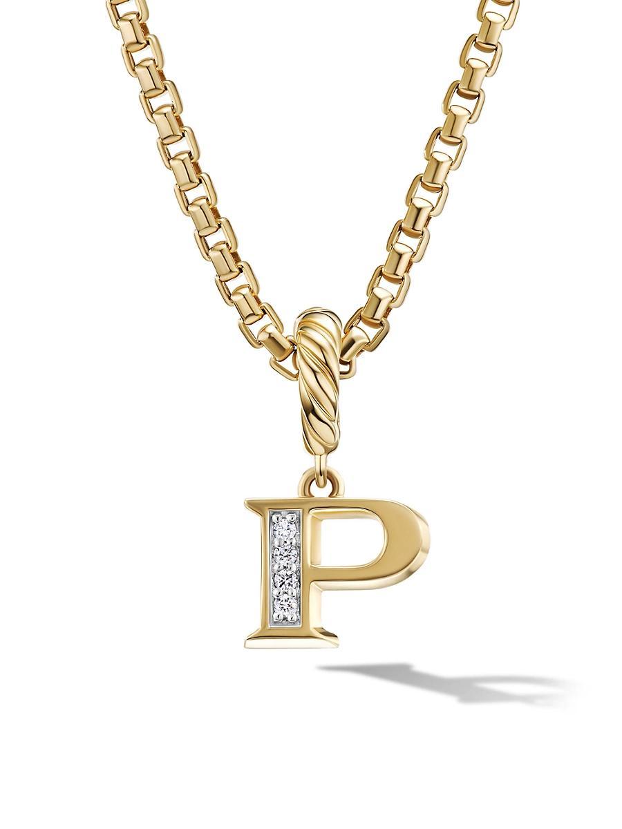 David Yurman 18K Gold Amulets Diamond Pave Initial Pendant Product Image
