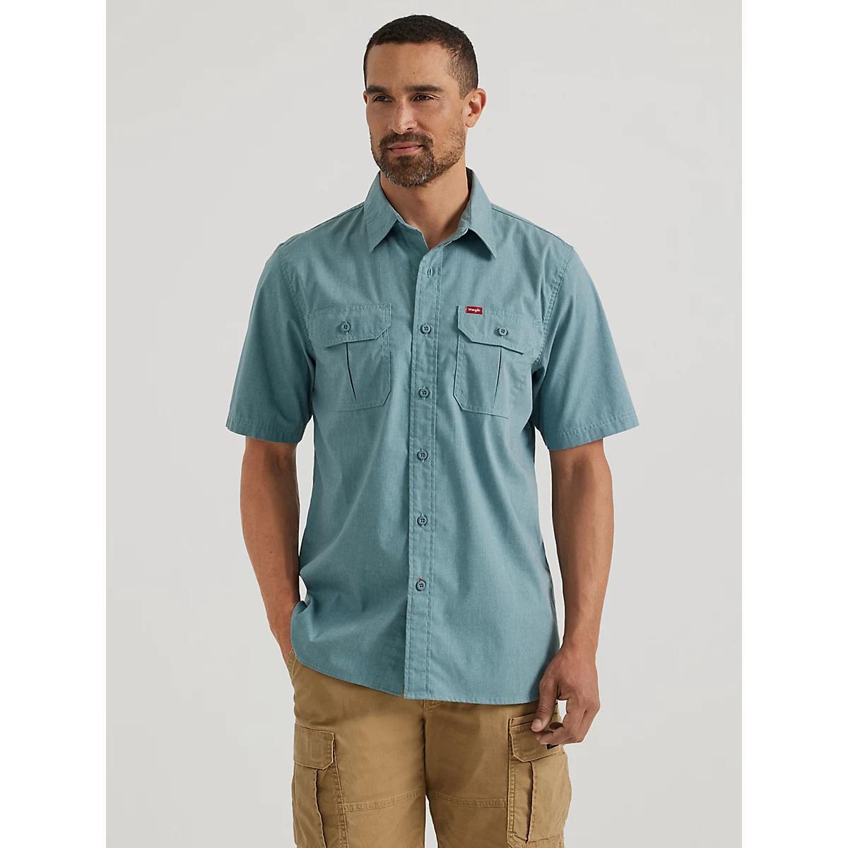 Men's Relaxed Stretch Poplin Shirt in Goblin Heather Product Image
