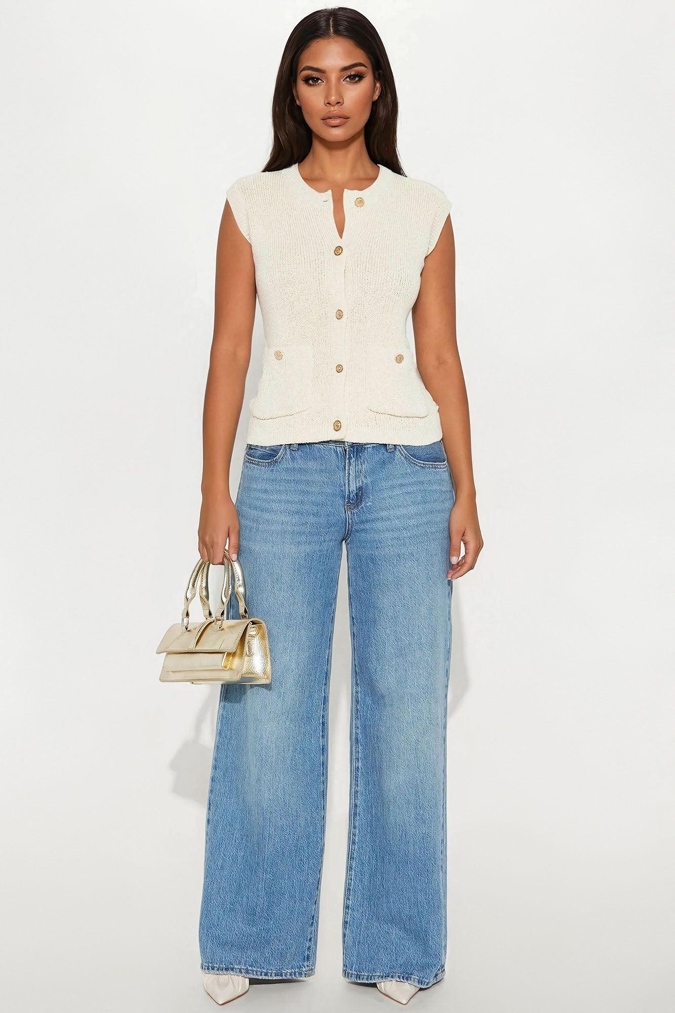 Perfectly Sweet Sweater Vest - Cream Product Image