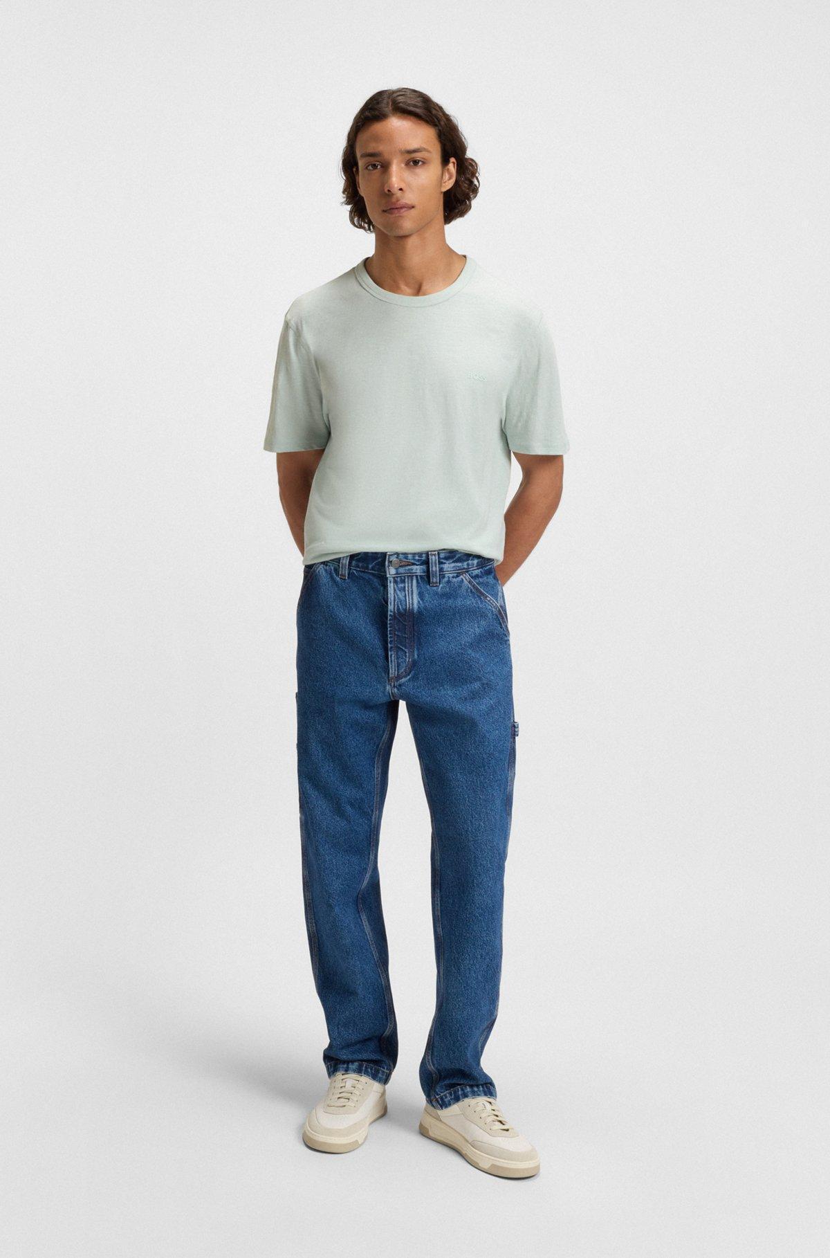 Regular-fit T-shirt in cotton with mouline logo Product Image