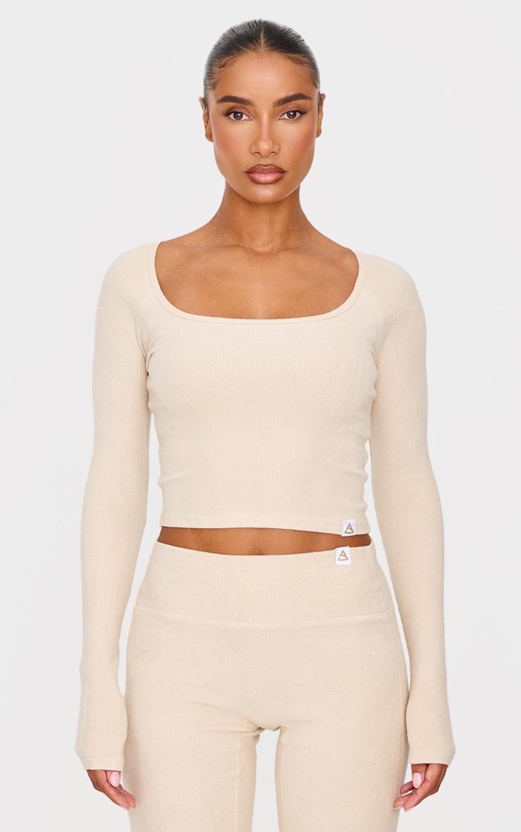 Butter Yellow Brushed Rib Square Neck Underlayer Top Product Image