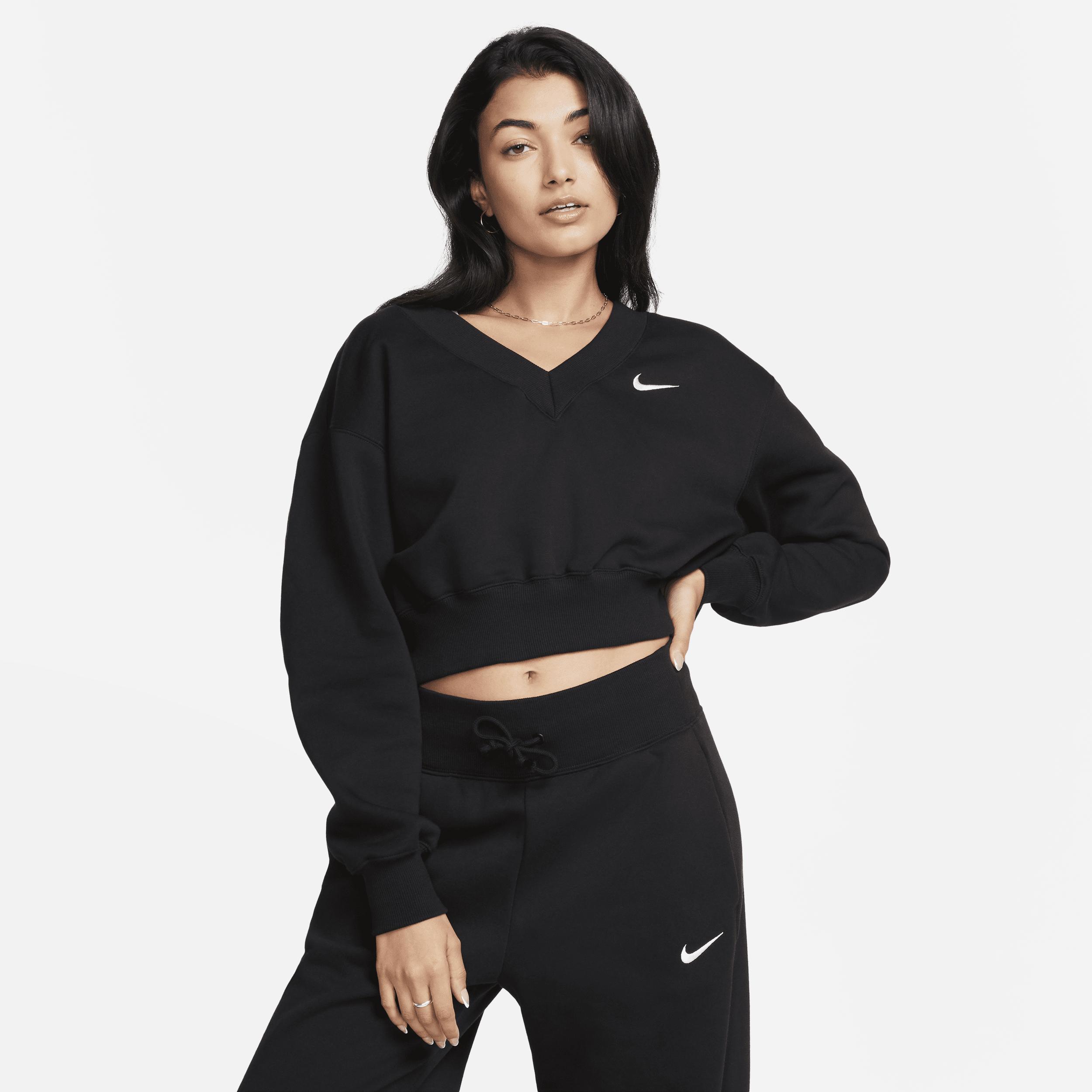 Nike mini swoosh v-neck cropped sweatshirt Product Image