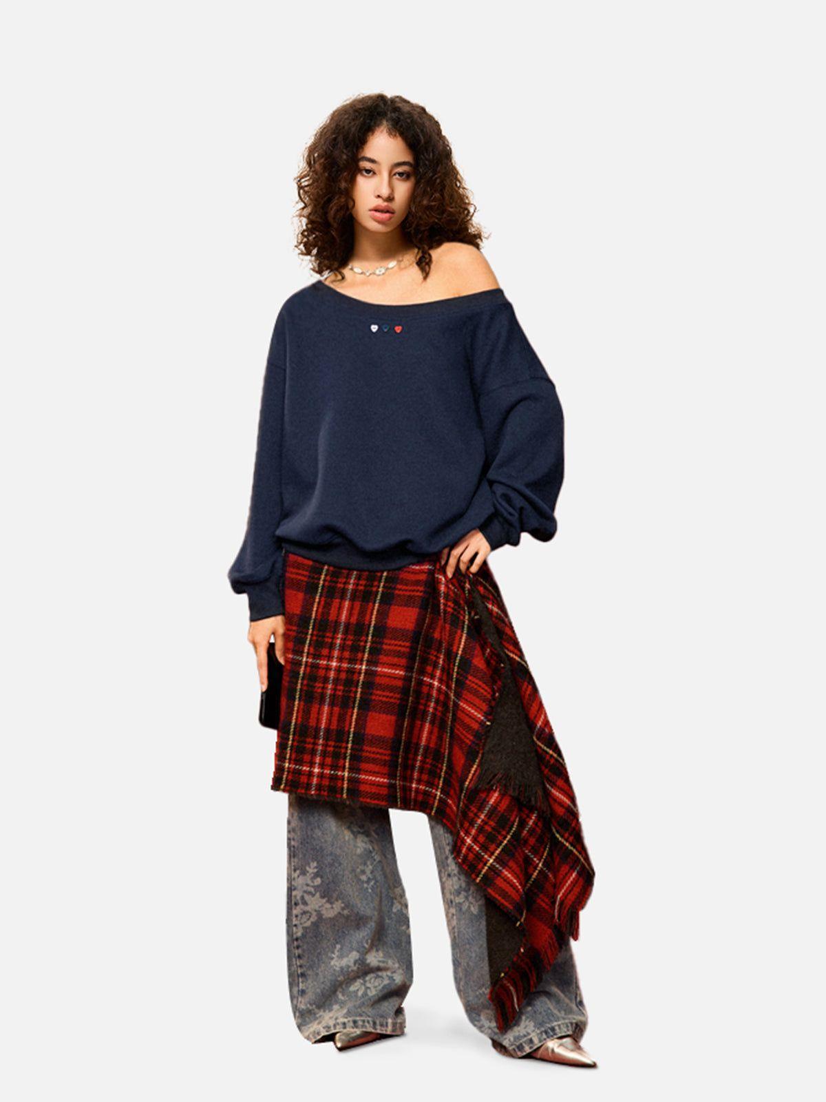 Aelfric Eden Heart Button Cropped Sweatshirt Female Product Image