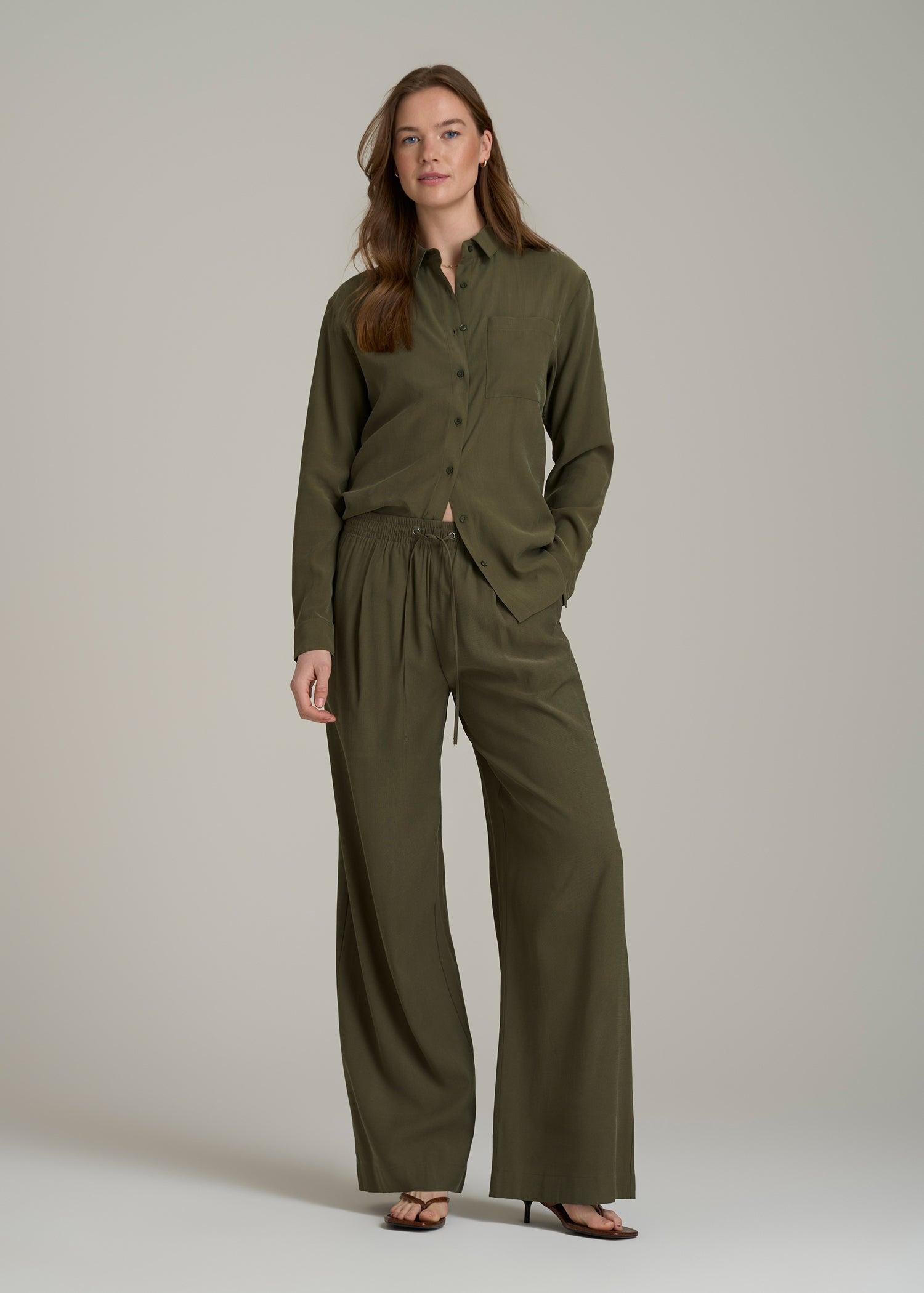 Relaxed Pull On Pants for Tall Women in Forest Night Product Image