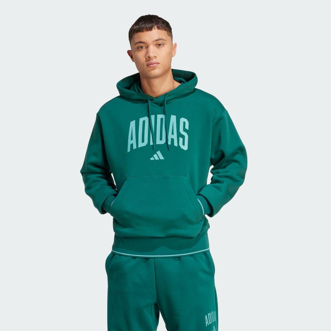 adidas Collegiate Hoodie Beige S Mens Product Image