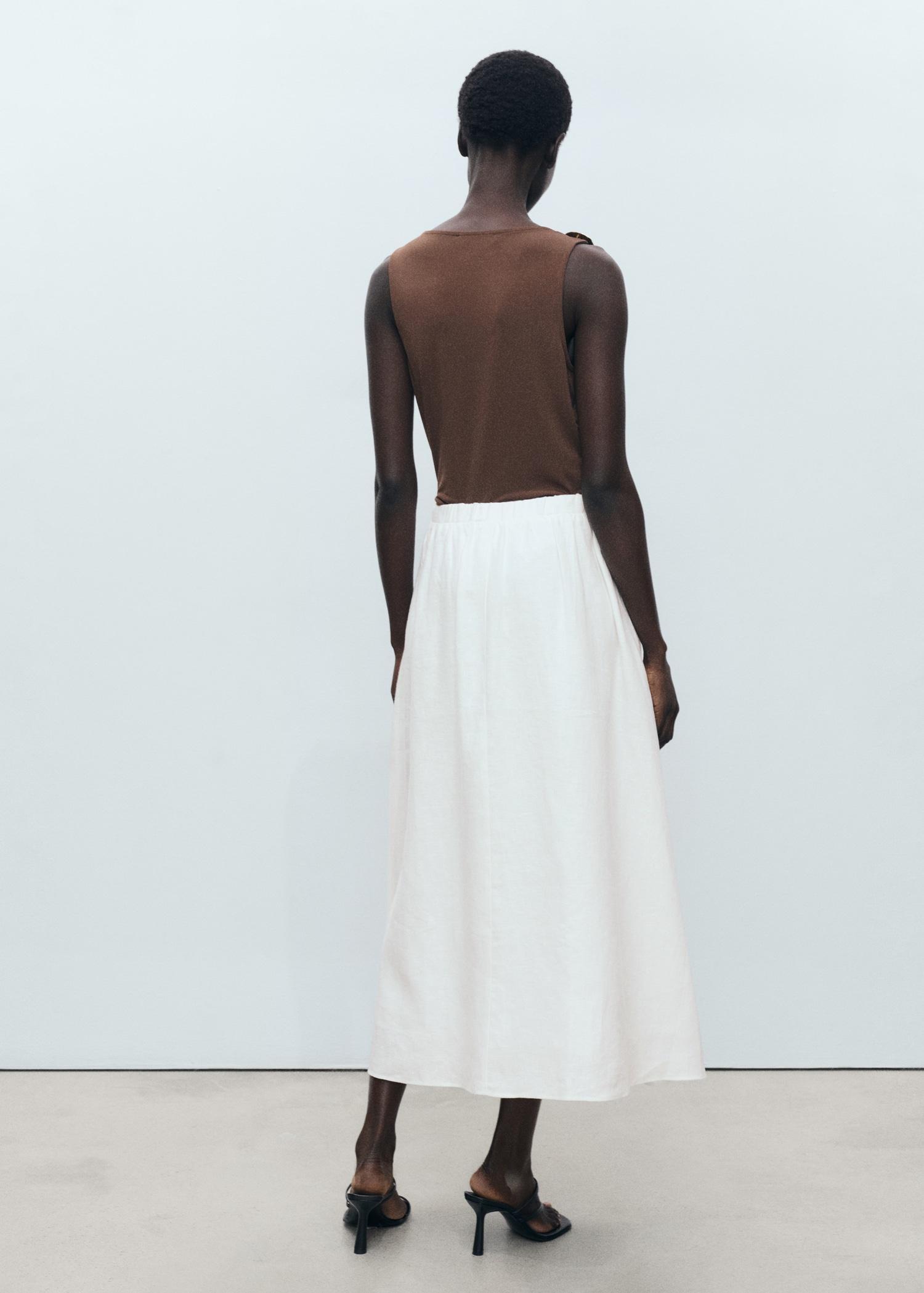 Flared linen skirt - Women | MANGO USA Product Image