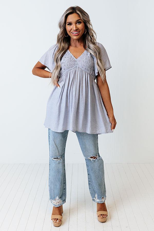 Sunrise Kisses Babydoll Top In Serenity Product Image