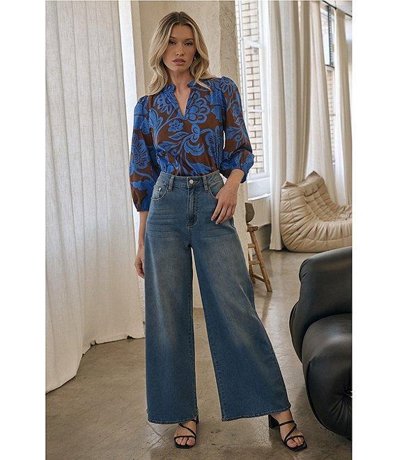 Sugarlips Jeanie Stretch Denim High Waist Wide Leg Jeans Product Image