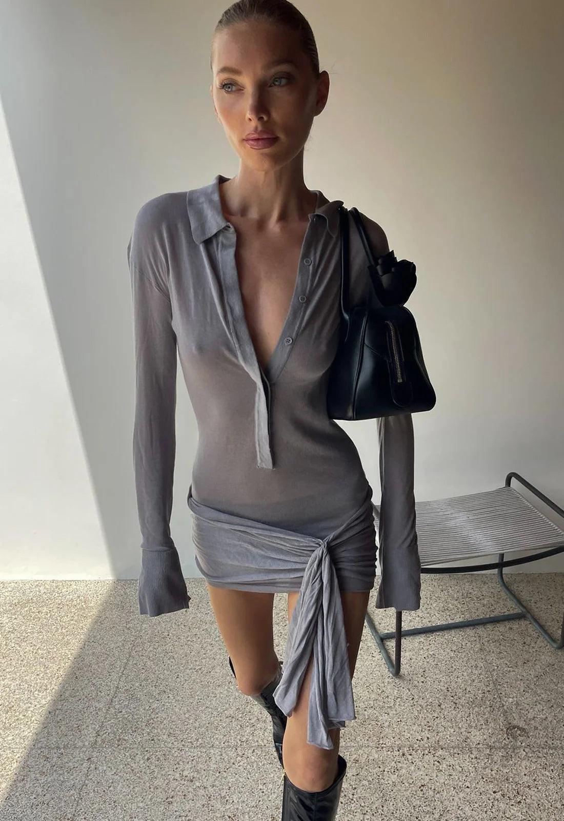 Lioness Soho Grey Mini Dress Girls Product Image