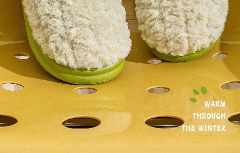 Ear Accent Fleece Home Slippers Product Image