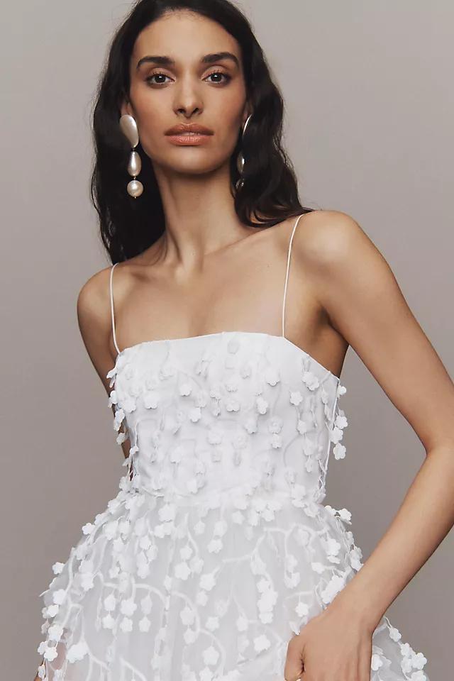 BHLDN Strapless 3D Floral Vine Fit & Flare Midi Dress Product Image