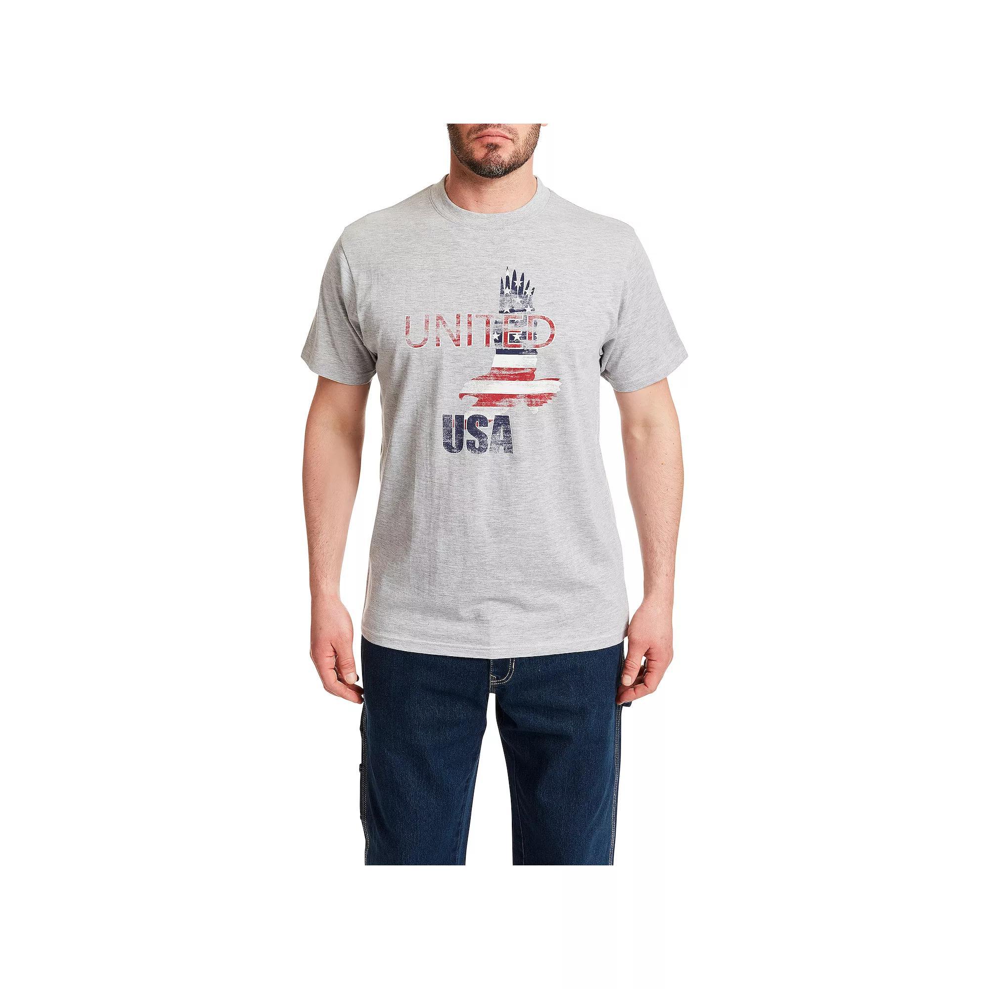 Mens Smiths Workwear Patriotic Tee Grey Gray 419 Product Image