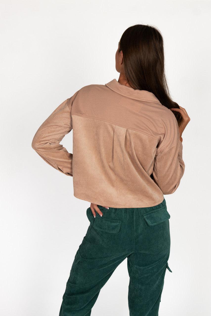 Crop Corduroy Shirt Product Image