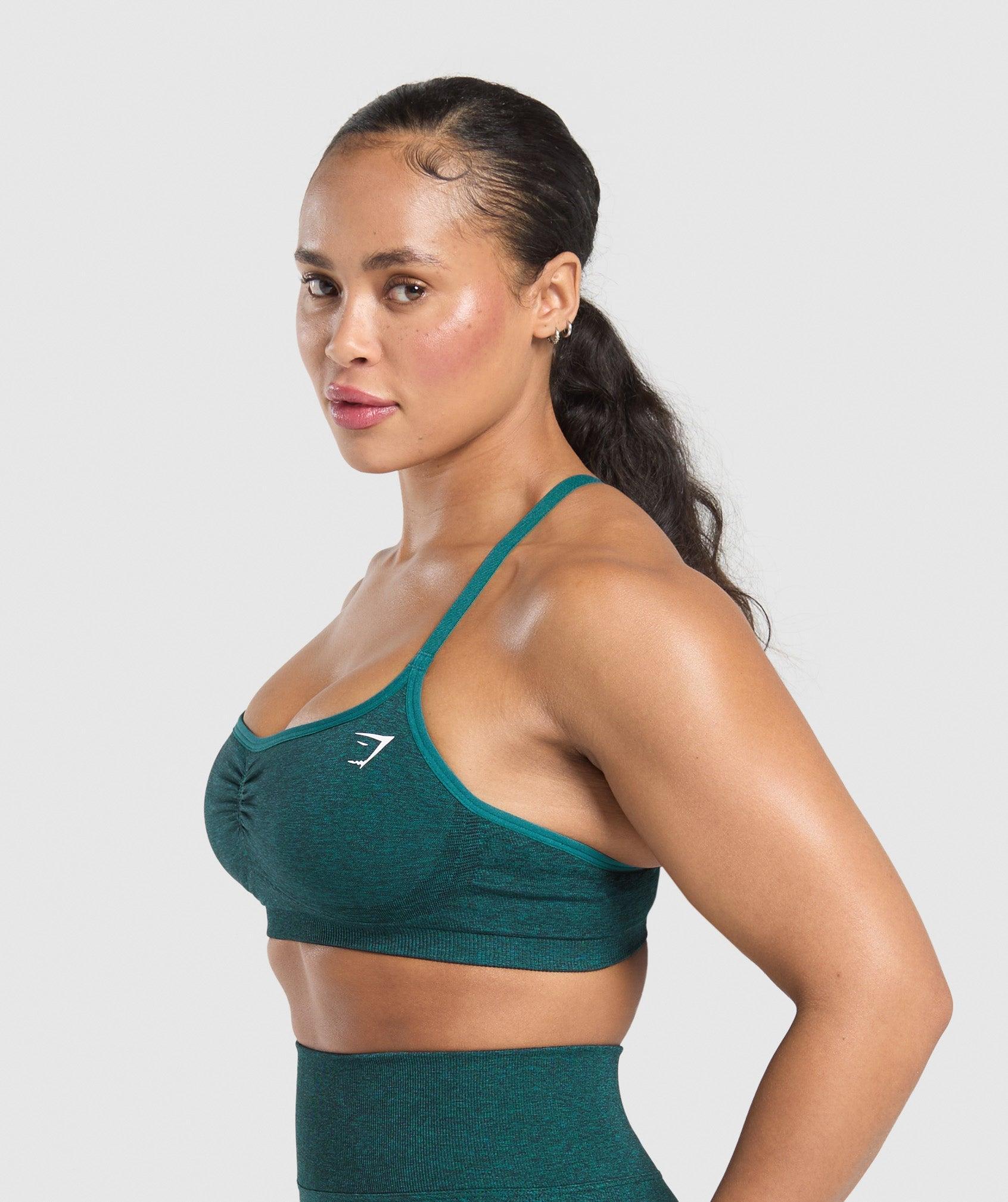 Gymshark Lift Seamless Sports Bra - Functional Teal/Black Marl Female Product Image