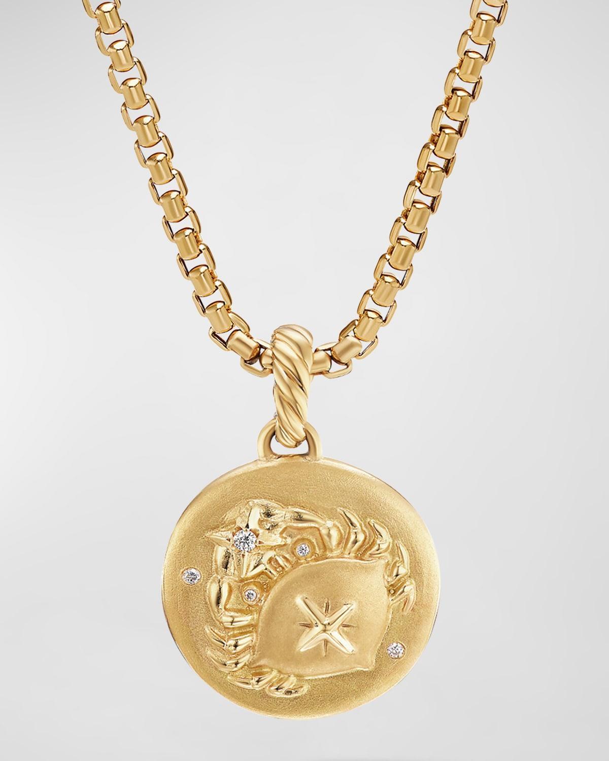 David Yurman 18K Yellow Gold Diamond Aquarius Amulet Pendant Product Image