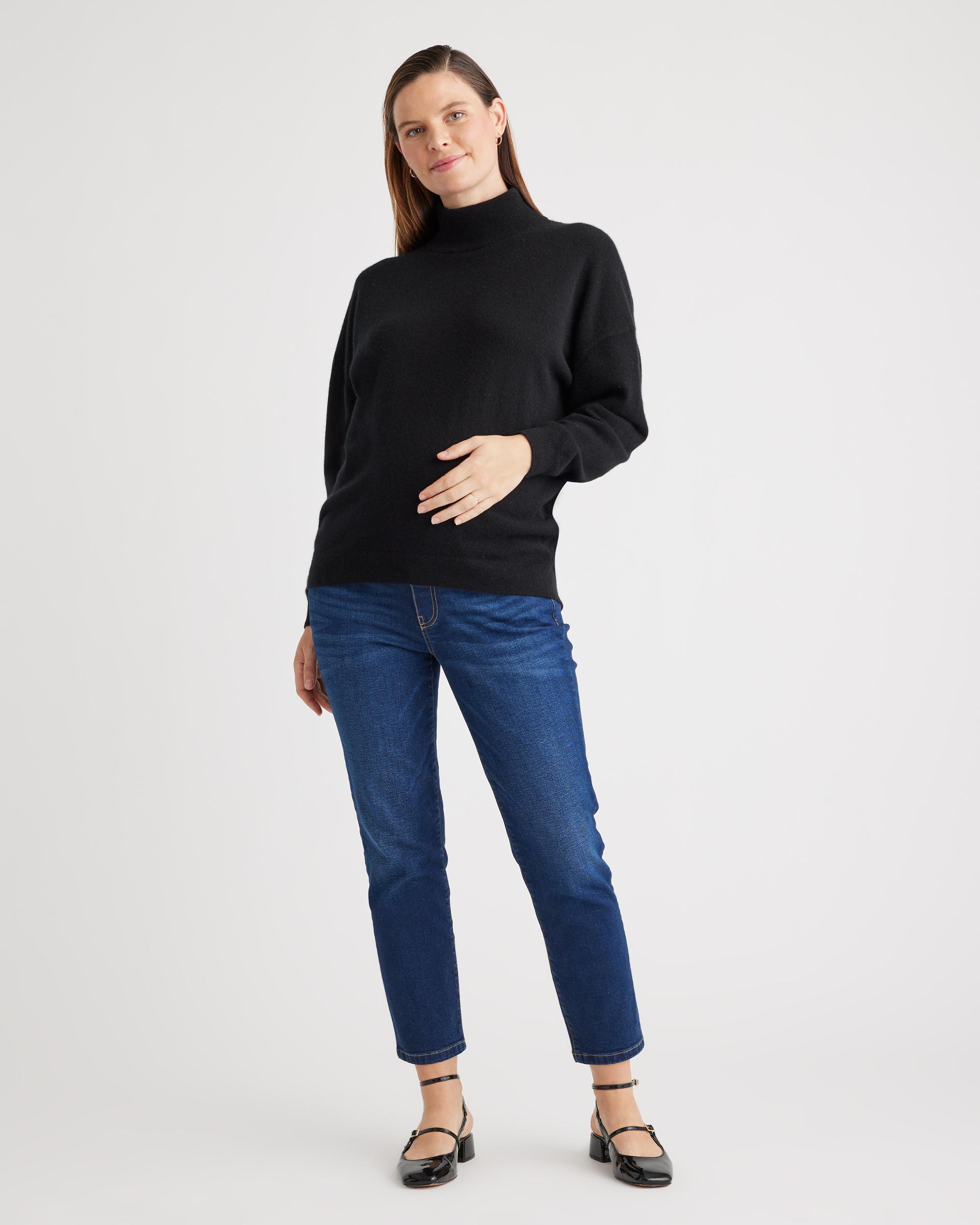 Quince | Women's Mongolian Cashmere Maternity Turtleneck Sweater Product Image