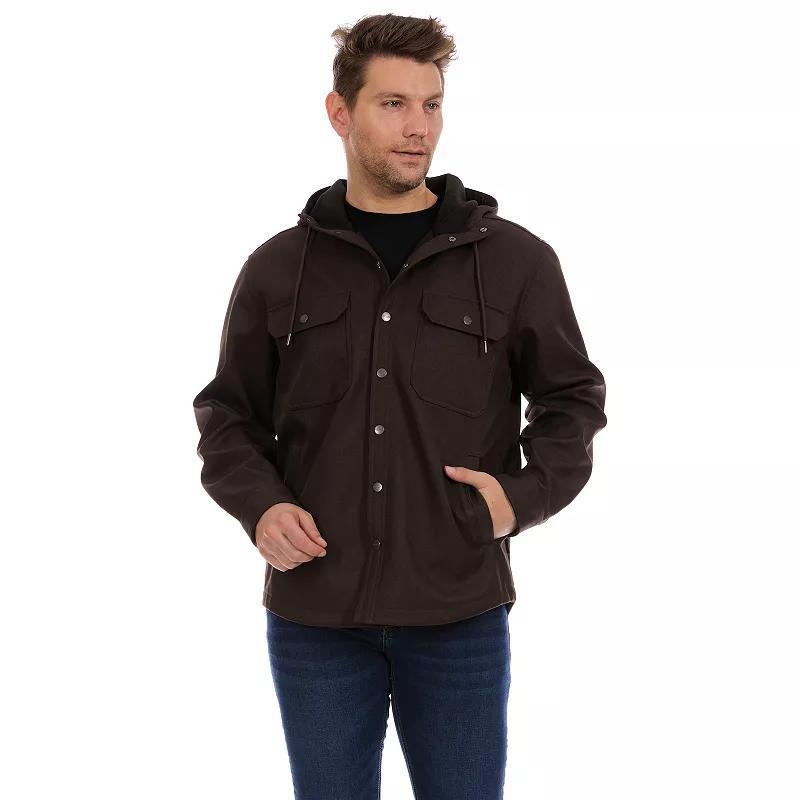 Men's Bass Creek Outfitters® Twill Softshell Bonded with Fleece Hooded Jacket, Size: XL, Brown Product Image
