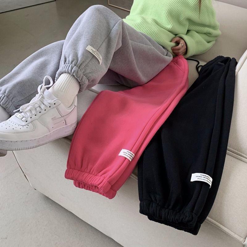 Mid Rise Plain Harem Sweatpants Product Image