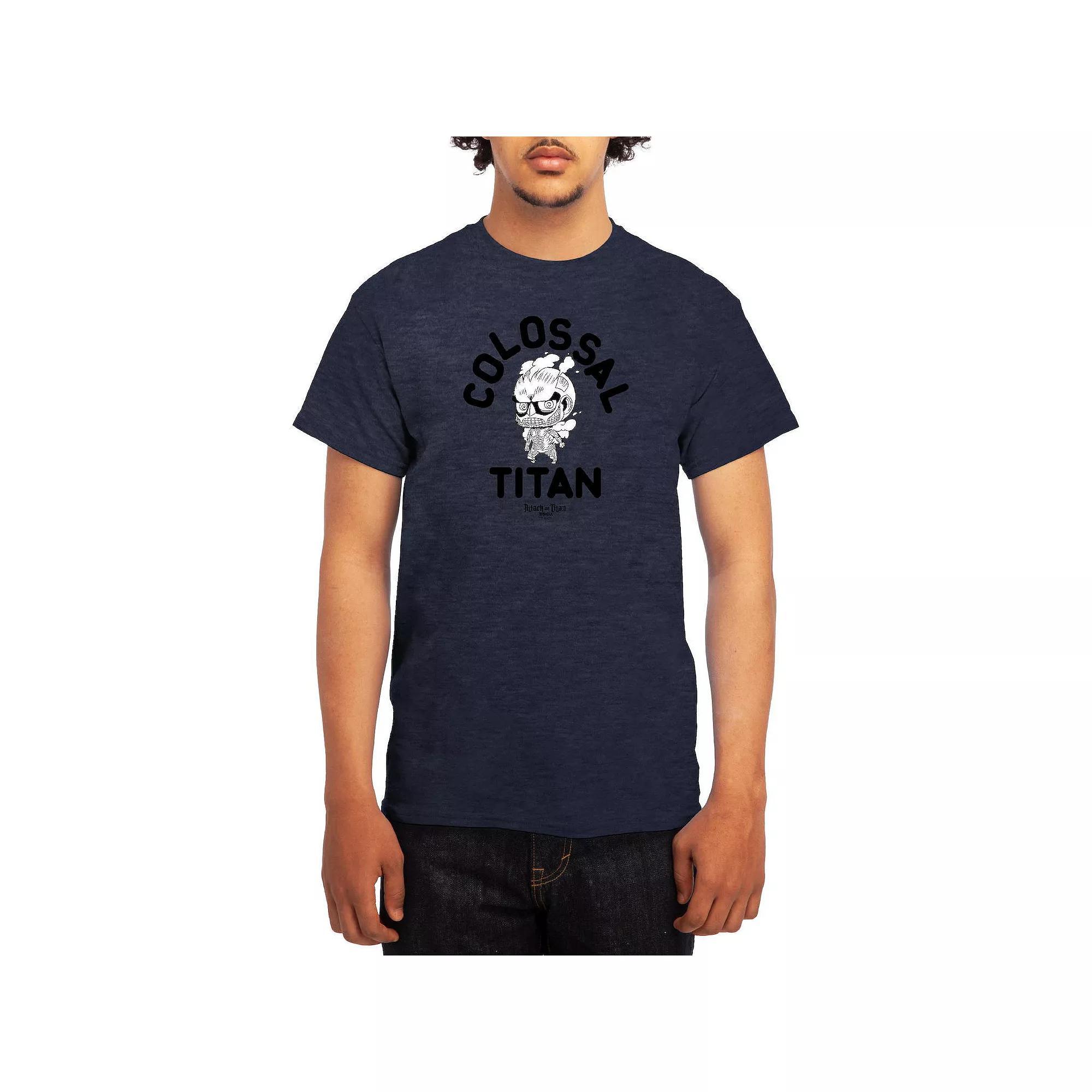 Men's Attack on Titan Alphabet Soup Graphic Tee, Size: Large, Royal Blue Product Image