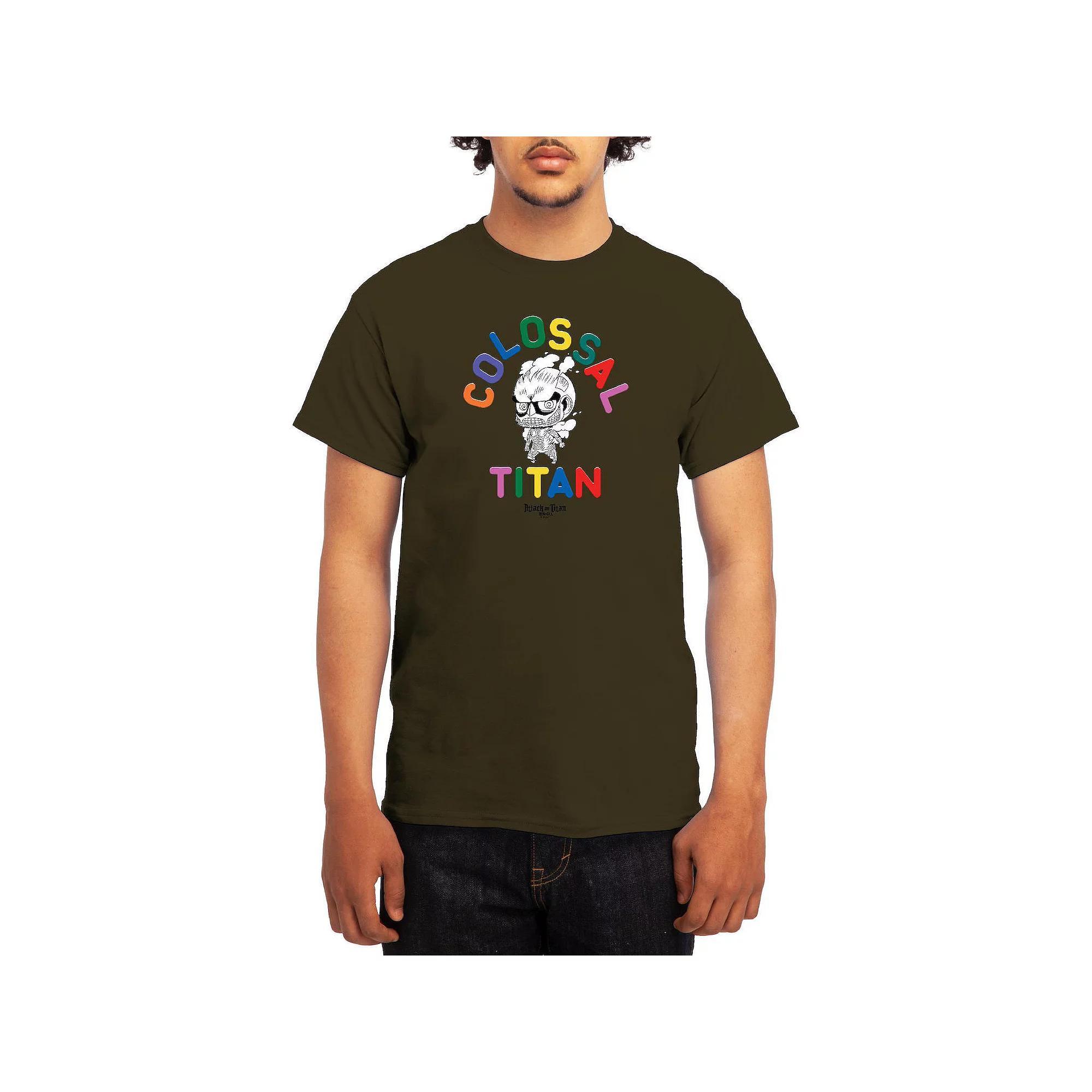 Men's Attack on Titan Eren & Female Titan Line Art Tee, Boy's, Size: Medium, Green Product Image