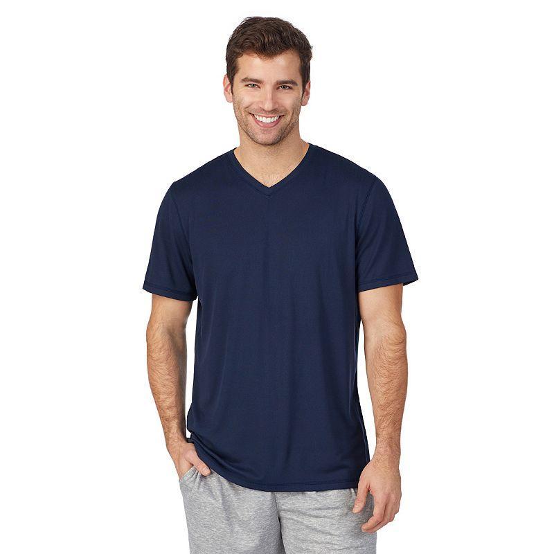 Men's Cuddl Duds® Far-Infrared Enhance V-Neck Pajama Tee, Size: XL, Green Product Image