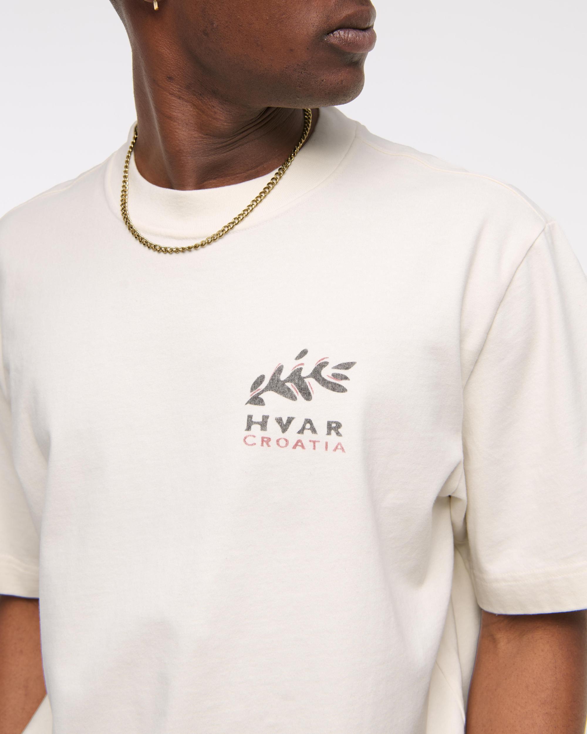 Premium Heavyweight Cropped Beach Club Graphic Tee Product Image
