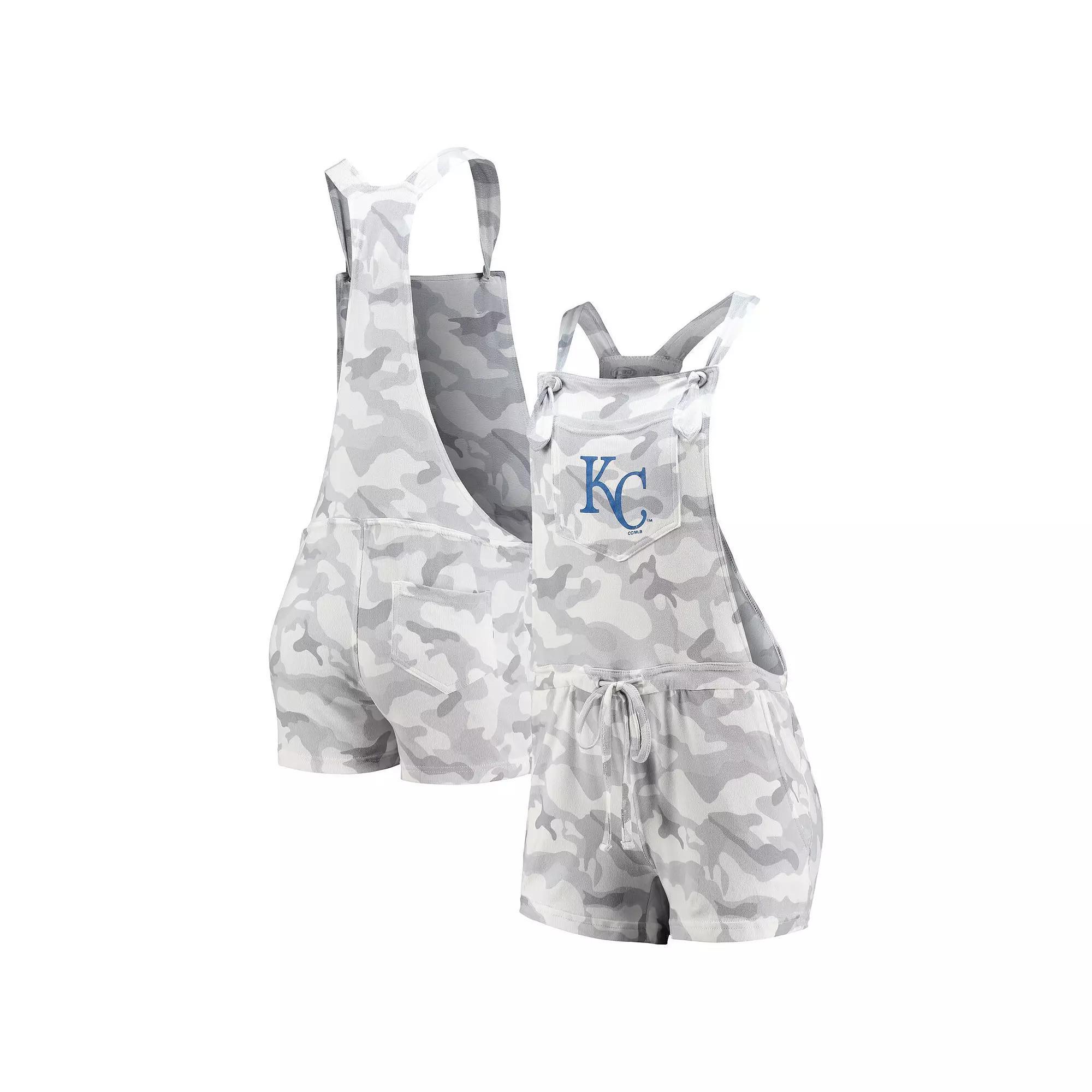 Women's Concepts Sport Gray Kansas City Royals Camo Overall Romper, Size: Small, Grey Product Image