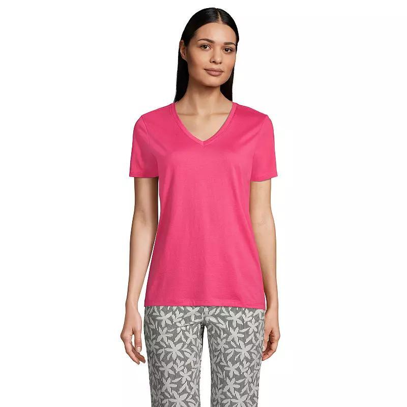 Womens Lands End Relaxed-Fit Supima Cotton V-Neck Tee Product Image